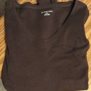 Women’s long sleeved brown size small, v-neck top
